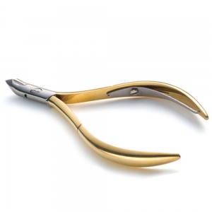 Professional Hard Stainless Steel Gold Plated Cuticle Nippers-EL-12828