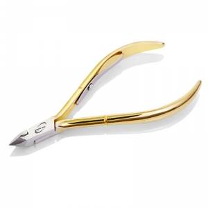 Professional Stainless Steel Gold Plated Single Spring Cuticle Nipper-EL-12968