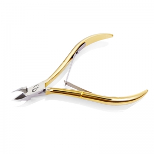 Professional Hard Stainless Steel Gold Plated Double Spring Cuticle Nail Nipper for Finger Nail-EL-12969