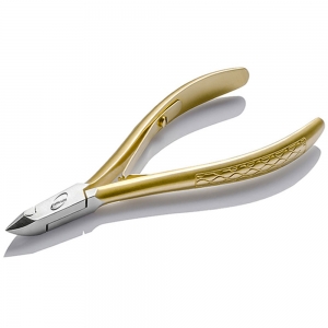 Professional Stainless Steel Gold Plated Cuticle Nipper With Texturd Handles-EL-12951